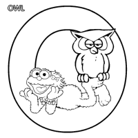 A coloring page of sesame street